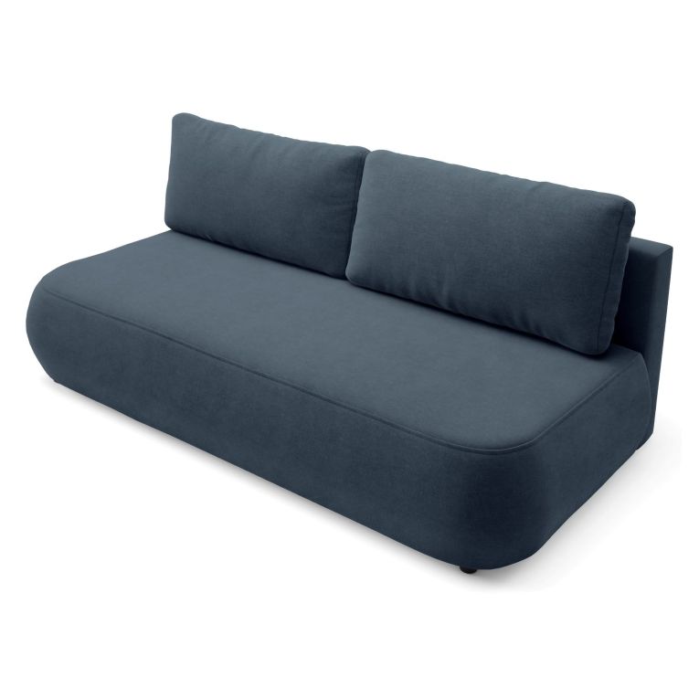 Divano Letto 2 Posti blu Contenitore Cuscini Sfoderabili 210x106 cm, Reclinabile - Brugnato