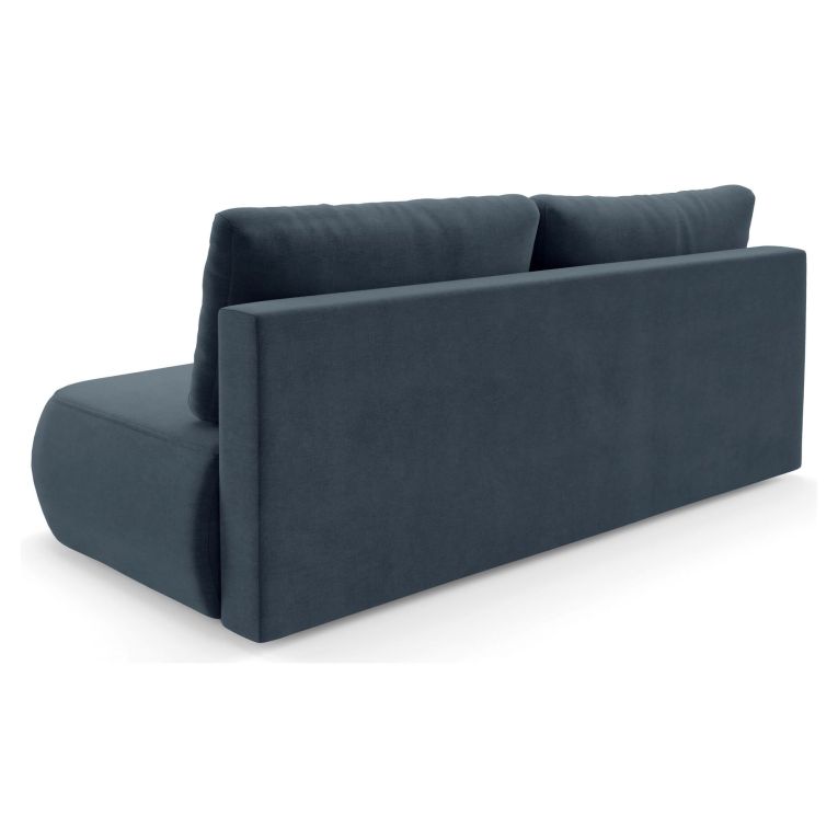 Divano Letto 2 Posti blu Contenitore Cuscini Sfoderabili 210x106 cm, Reclinabile - Brugnato