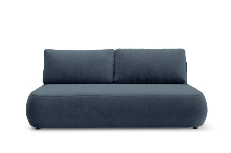 Divano Letto 2 Posti blu Contenitore Cuscini Sfoderabili 210x106 cm, Reclinabile - Brugnato