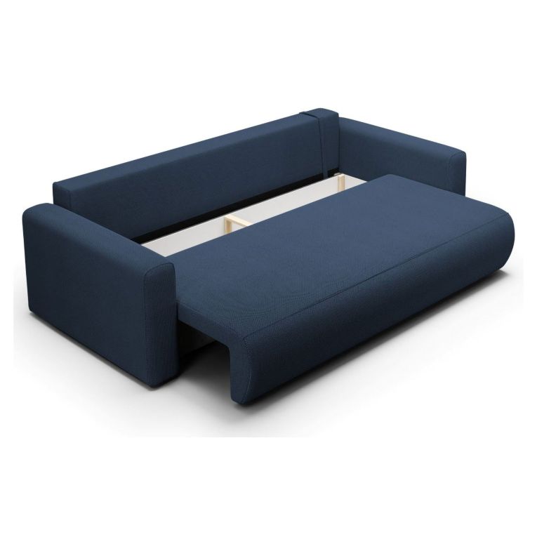 Divano Letto 2 Posti blu Contenitore di Apertura a Libro 240x105 cm, Reclinabile - Erbezzo