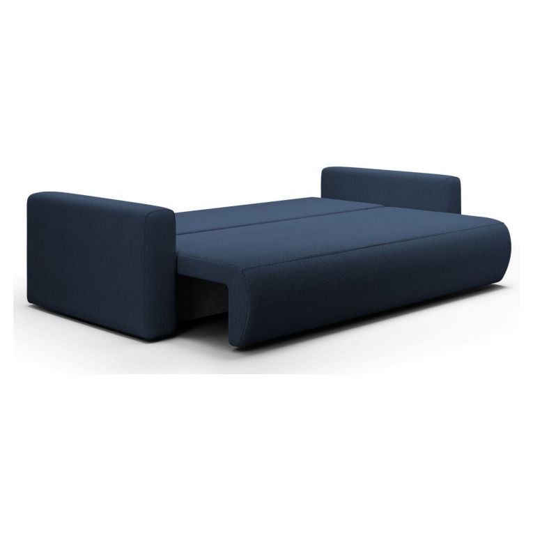 Divano Letto 2 Posti blu Contenitore di Apertura a Libro 240x105 cm, Reclinabile - Erbezzo
