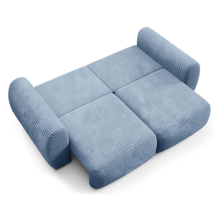 Divano Letto 2 Posti blu Contenitore di Apertura a Libro 266x121 cm, Reclinabile - Golgi