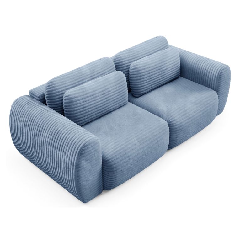 Divano Letto 2 Posti blu Contenitore di Apertura a Libro 266x121 cm, Reclinabile - Golgi
