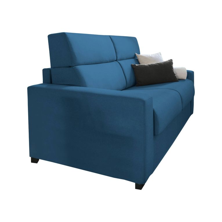 Divano Letto 2 Posti blu Sfoderabile Contenitore 200x95 cm, di Apertura a Ribalta Made in Italy - Ecate