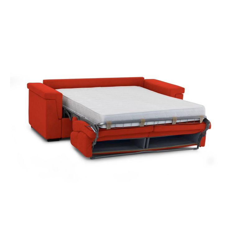 Divano letto 2 posti Brusasco, 205x95 h100 cm, Arancione