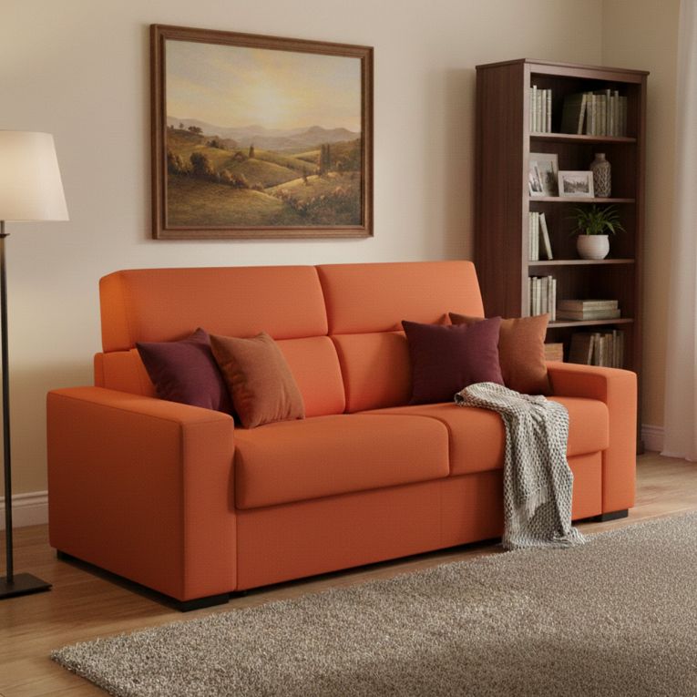 Divano letto 2 posti Casabona, 180x95 h100 cm, Arancione