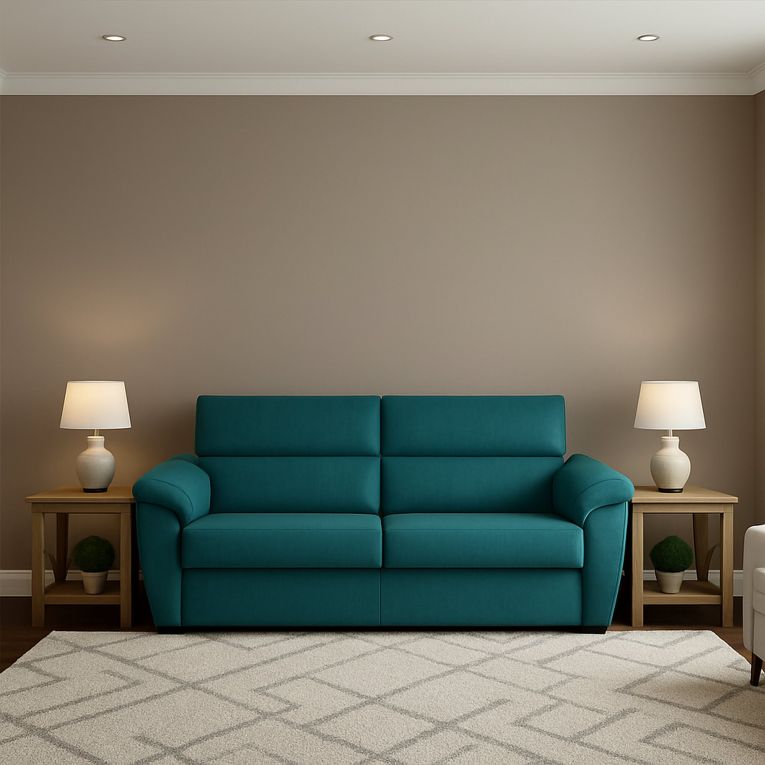 Divano letto 2 posti Contrada, 205x95 h100 cm, Blu