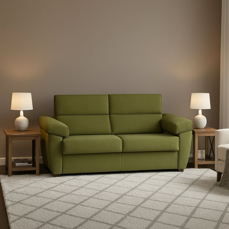 Divano letto 2 posti Contrada, 205x95 h100 cm, Verde