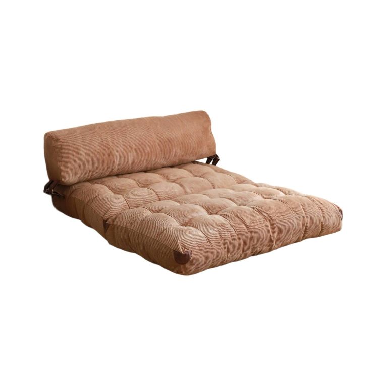 Divano letto 2 posti Dysnomia, Sofà trasformabile, Divanetto per ospiti, Poltrona letto contenitore, 120x75 h79 cm, Marrone