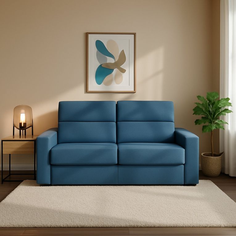 Divano letto 2 posti Ecate, 200x95 h100 cm, Blu