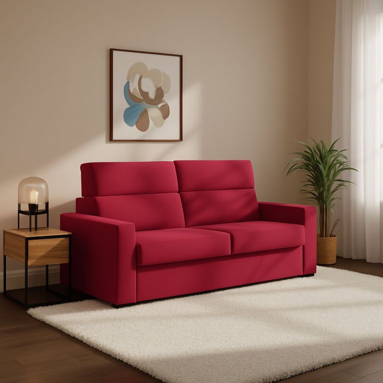 Divano letto 2 posti Ecate, 200x95 h100 cm, Rosso