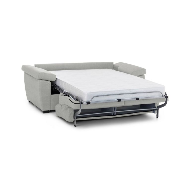Divano letto 2 posti Fisciano, 205x95 h100 cm, Grigio chiaro