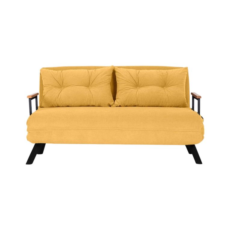 Divano letto 2 posti giallo 133x78cm - Calvin