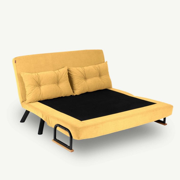 Divano letto 2 posti giallo 133x78cm - Calvin
