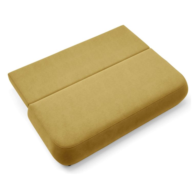 Divano Letto 2 Posti Giallo Contenitore Cuscini Sfoderabili 210x106 cm, Reclinabile - Brugnato