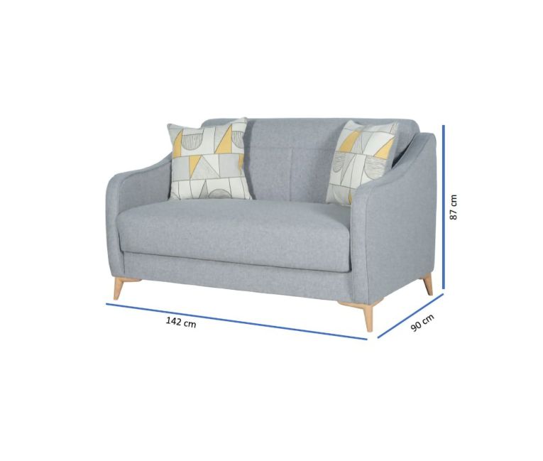 Divano Letto 2 Posti Grigio Chiaro Contenitore 142x90 cm, Lavabile - Propata