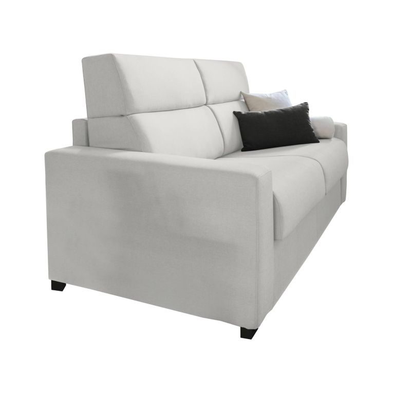 Divano Letto 2 Posti Grigio Chiaro Sfoderabile Contenitore 180x95 cm, di Apertura a Ribalta Made in Italy - Casabona