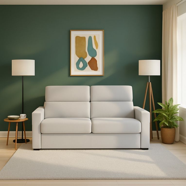 Divano Letto 2 Posti Grigio Chiaro Sfoderabile Contenitore 180x95 cm, di Apertura a Ribalta Made in Italy - None