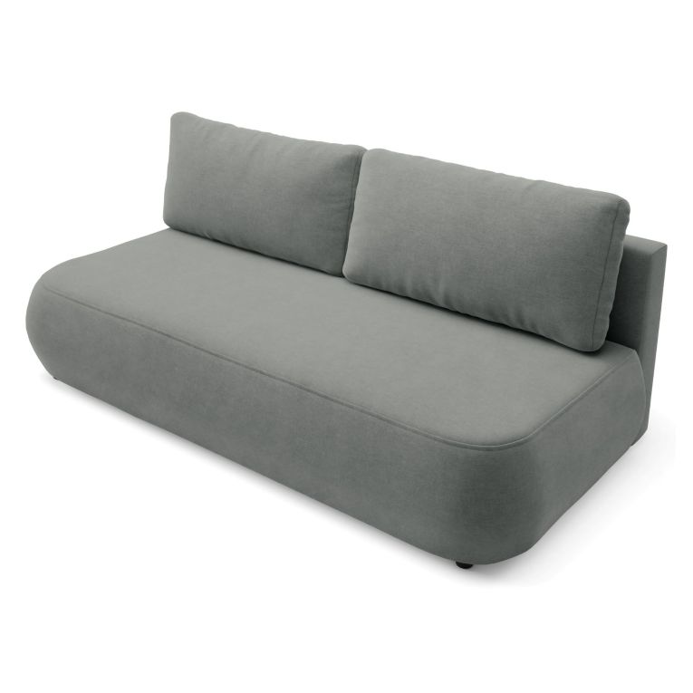 Divano Letto 2 Posti Grigio Contenitore Cuscini Sfoderabili 210x106 cm, Reclinabile - Brugnato