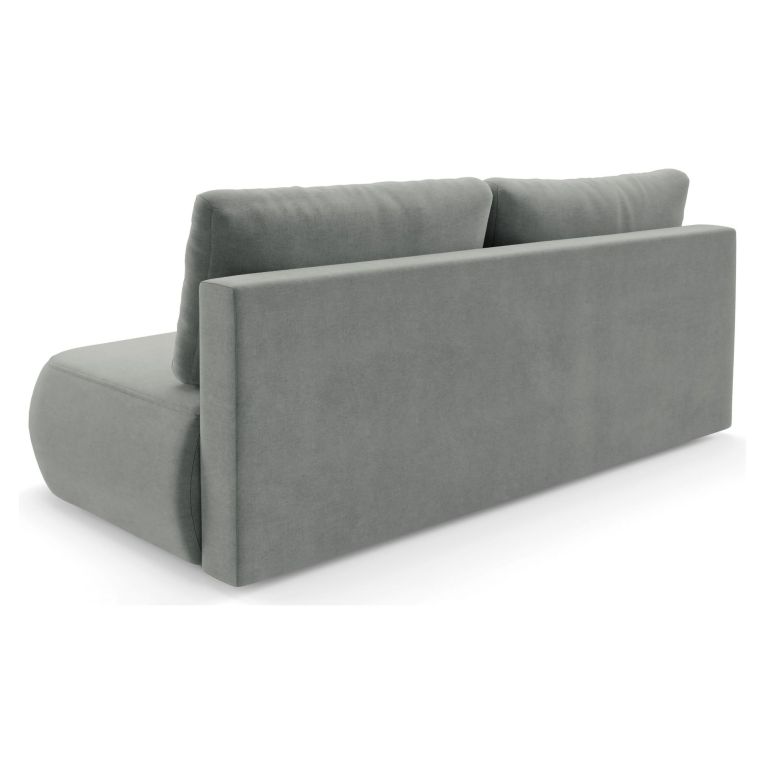 Divano Letto 2 Posti Grigio Contenitore Cuscini Sfoderabili 210x106 cm, Reclinabile - Brugnato