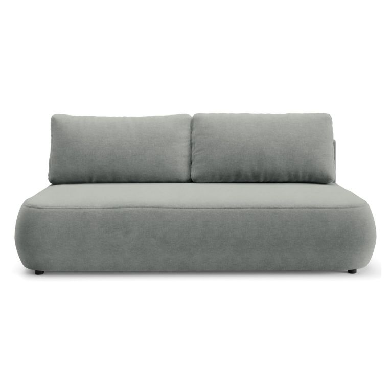 Divano Letto 2 Posti Grigio Contenitore Cuscini Sfoderabili 210x106 cm, Reclinabile - Brugnato