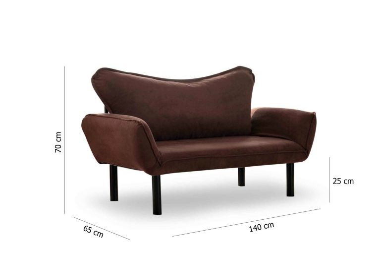 Divano letto 2 posti marrone 140x65cm - Hone