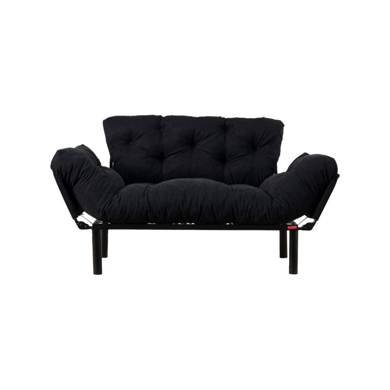 Divano letto 2 posti nero 155x70cm - Guchol