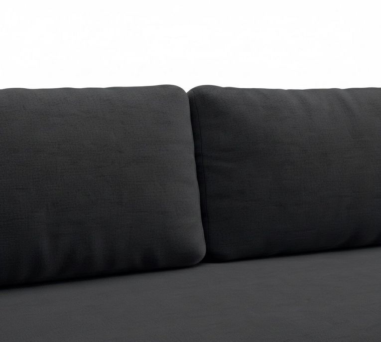 Divano Letto 2 Posti Nero Contenitore Cuscini Sfoderabili 210x106 cm, Reclinabile - Brugnato