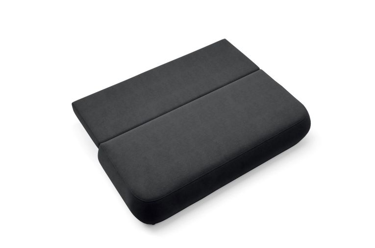 Divano Letto 2 Posti Nero Contenitore Cuscini Sfoderabili 210x106 cm, Reclinabile - Brugnato