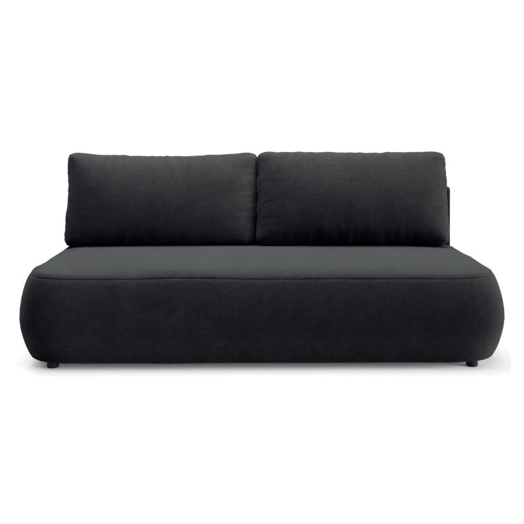 Divano Letto 2 Posti Nero Contenitore Cuscini Sfoderabili 210x106 cm, Reclinabile - Brugnato