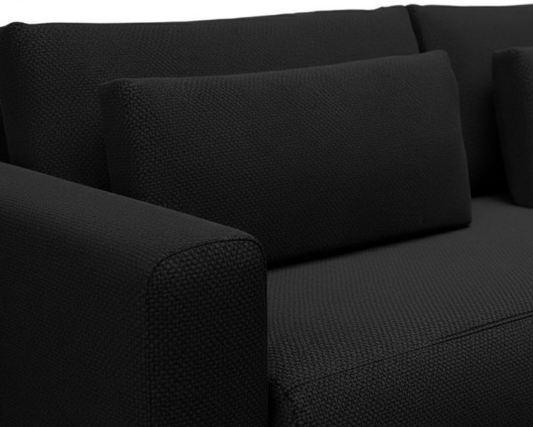 Divano Letto 2 Posti Nero Contenitore di Apertura a Libro 240x105 cm, Reclinabile - Erbezzo
