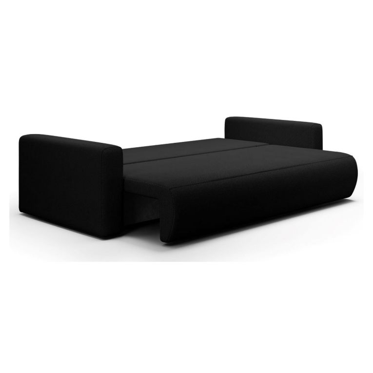 Divano Letto 2 Posti Nero Contenitore di Apertura a Libro 240x105 cm, Reclinabile - Erbezzo