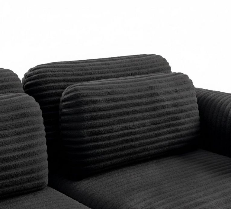 Divano Letto 2 Posti Nero Contenitore di Apertura a Libro 266x121 cm, Reclinabile - Golgi