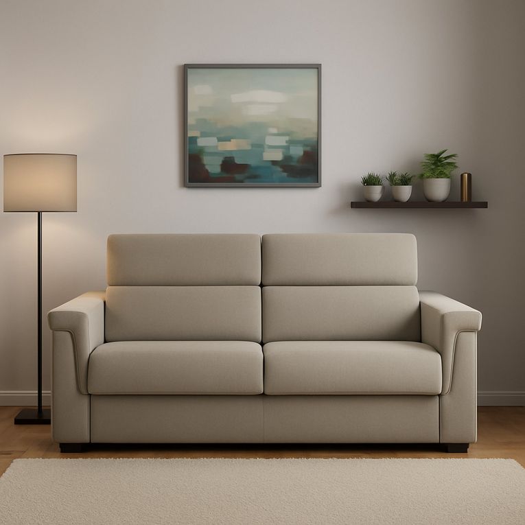 Divano letto 2 posti Rigolato, 185x95 h100 cm, Tortora