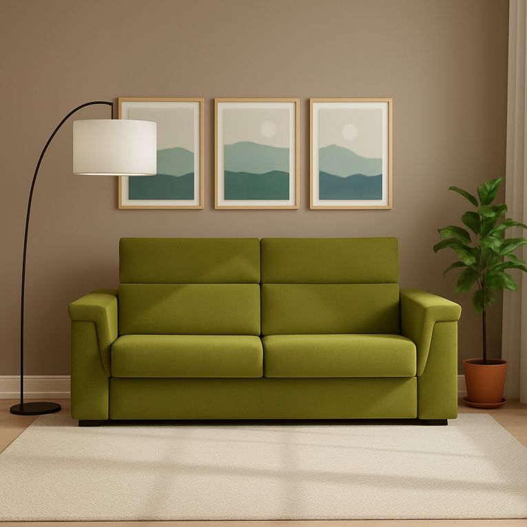 Divano letto 2 posti Rigolato, 185x95 h100 cm, Verde