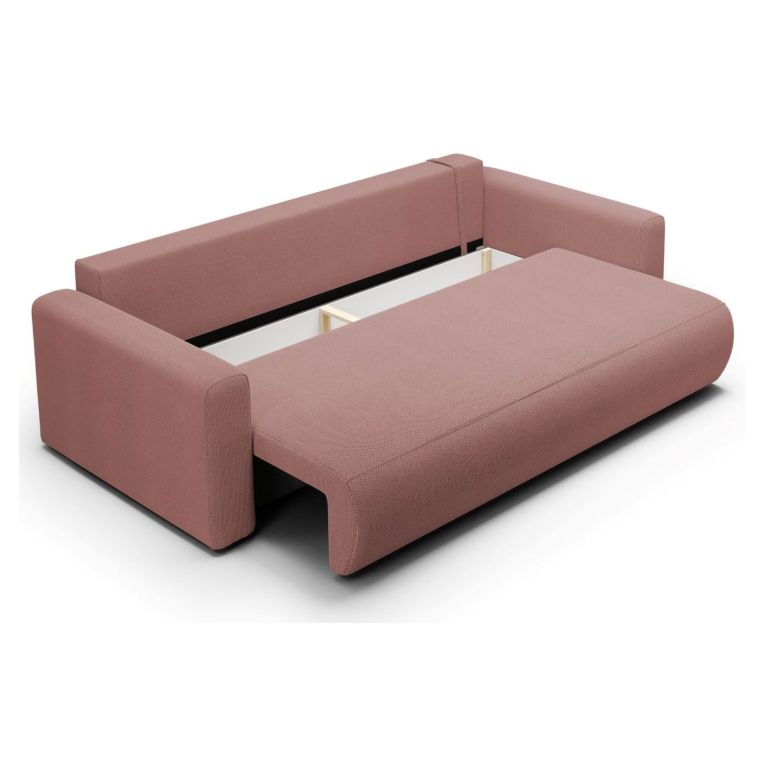 Divano Letto 2 Posti Rosa Contenitore di Apertura a Libro 240x105 cm, Reclinabile - Erbezzo