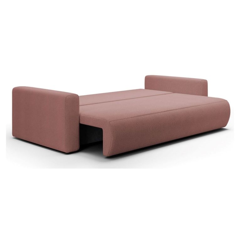 Divano Letto 2 Posti Rosa Contenitore di Apertura a Libro 240x105 cm, Reclinabile - Erbezzo