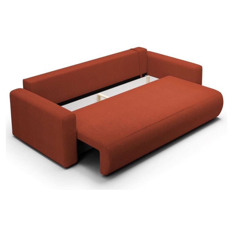 Divano Letto 2 Posti Rosso Contenitore di Apertura a Libro 240x105 cm, Reclinabile - Erbezzo