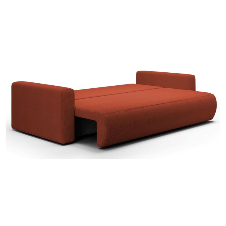 Divano Letto 2 Posti Rosso Contenitore di Apertura a Libro 240x105 cm, Reclinabile - Erbezzo