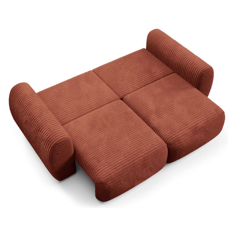 Divano Letto 2 Posti Rosso Contenitore di Apertura a Libro 266x121 cm, Reclinabile - Golgi