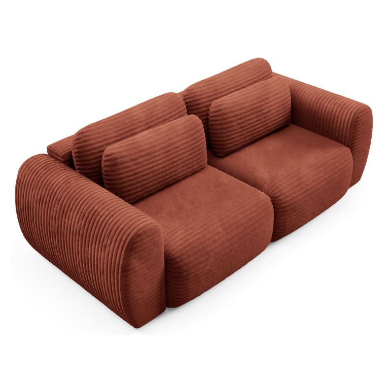 Divano Letto 2 Posti Rosso Contenitore di Apertura a Libro 266x121 cm, Reclinabile - Golgi