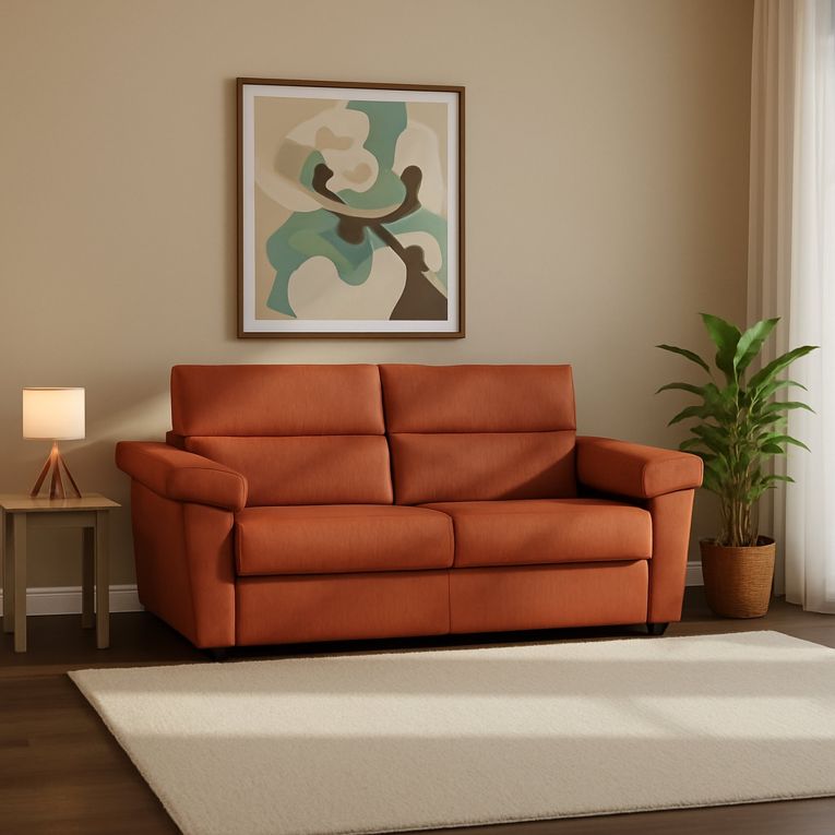 Divano letto 2 posti Salorno, 185x95 h100 cm, Arancione