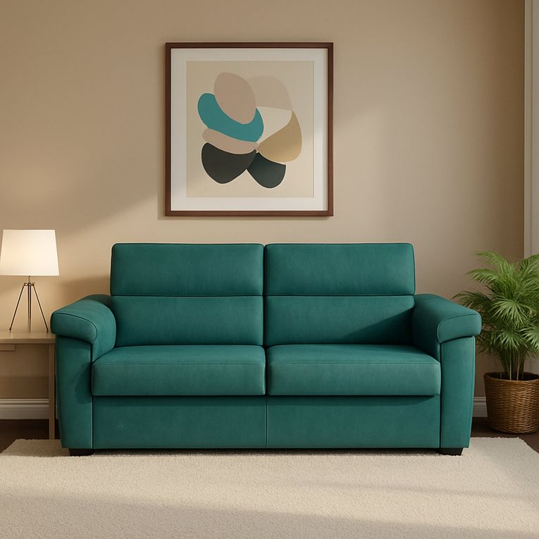 Divano letto 2 posti Salorno, 185x95 h100 cm, Azzurro