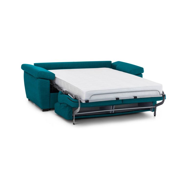 Divano letto 2 posti Seui, 185x95 h100 cm, Azzurro