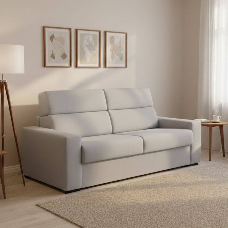 Divano letto 2 posti Sonico, 200x95 h100 cm, Grigio chiaro
