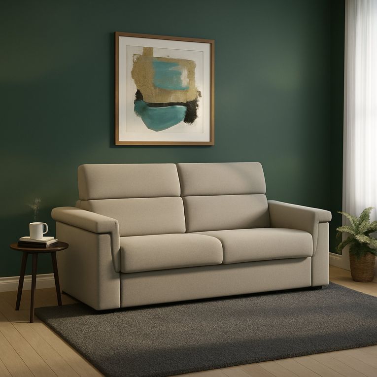 Divano letto 2 posti Tenna, 185x95 h100 cm, Tortora