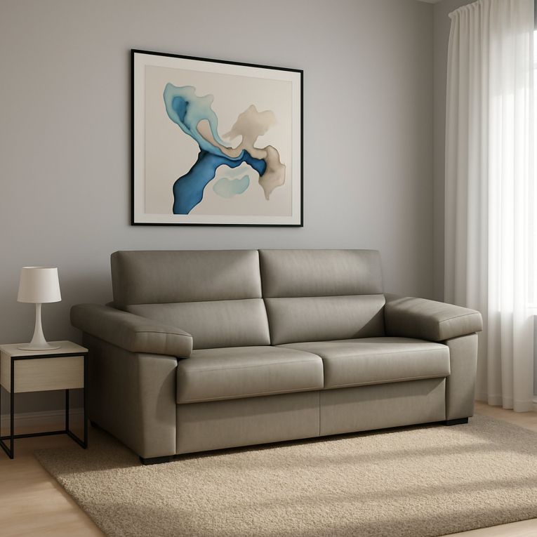 Divano letto 2 posti tortora 205x95cm - Fisciano