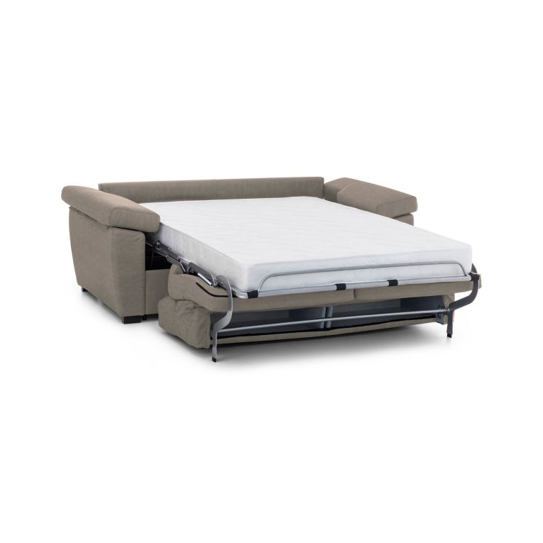 Divano letto 2 posti tortora 205x95cm - Fisciano