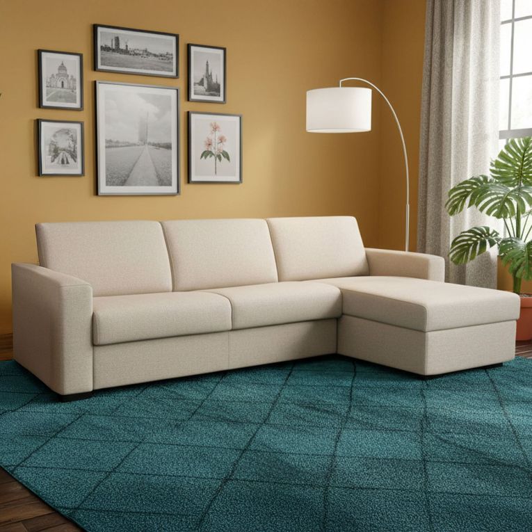 Divano letto 2 posti tortora 260x95cm - Allegria