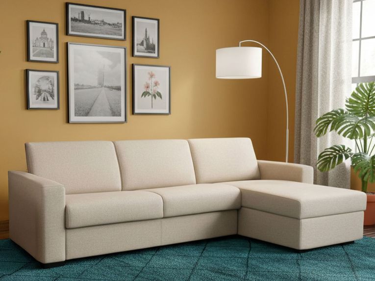 Divano letto 2 posti tortora 260x95cm - Allegria